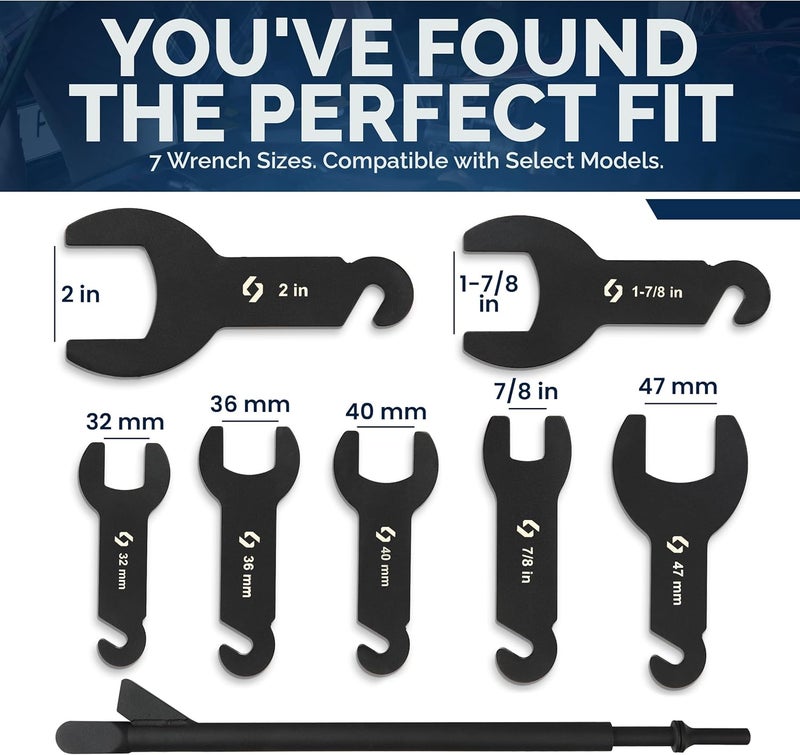 Eleon Pneumatic Fan Clutch Removal Tool Kit - 8PCS Powder Coated Carbon-Steel Penumatic Fan Clutch Wrench Set Compatible with Ford, GM, Chrysler and Jeep - Includes Gloves and Towel - Image 4